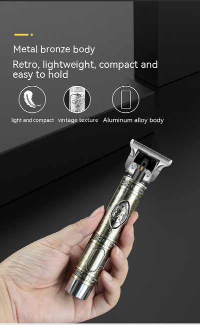 Cortadora de Cabello Profesional Retro con Grabado - Máquina de Afeitar Eléctrica de Precisión - Image 27