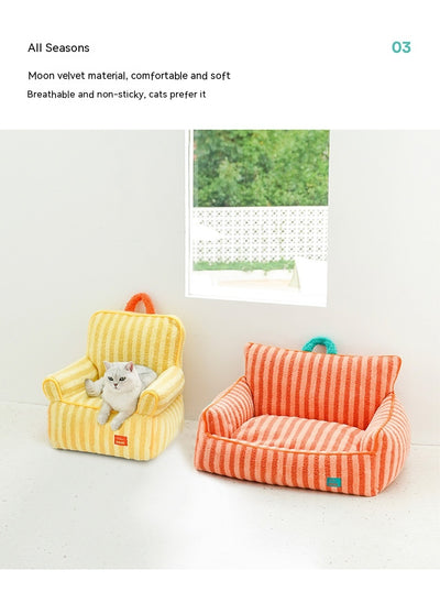 Cama Térmica para Mascotas con Diseño a Rayas - Uso Todo el Año - Image 19