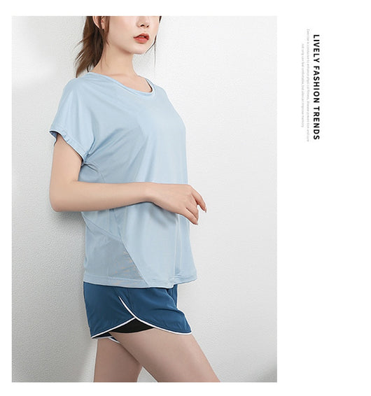 Playera Deportiva de Manga Corta Primavera Verano para Yoga y Fitness - Image 11