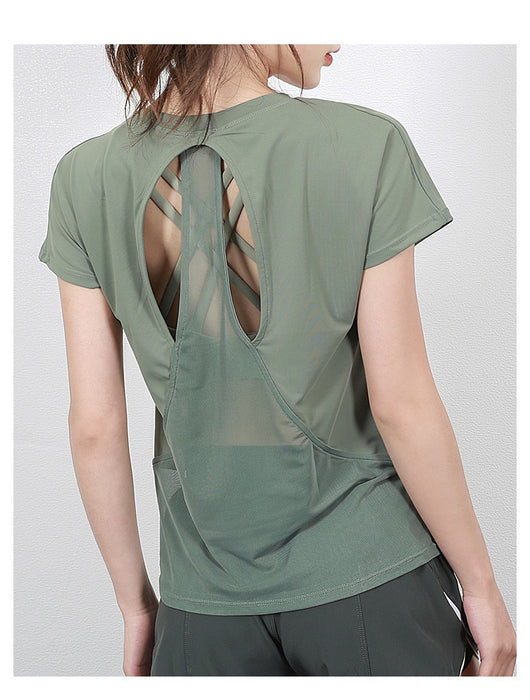 Playera Deportiva de Manga Corta Primavera Verano para Yoga y Fitness - Image 18