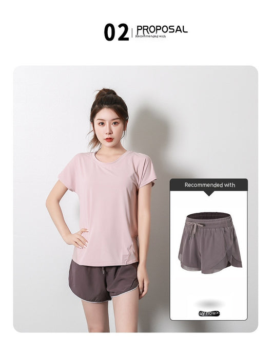 Playera Deportiva de Manga Corta Primavera Verano para Yoga y Fitness - Image 21