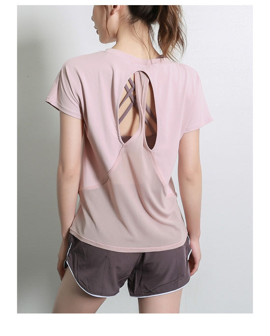 Playera Deportiva de Manga Corta Primavera Verano para Yoga y Fitness - Image 23
