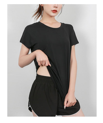 Playera Deportiva de Manga Corta Primavera Verano para Yoga y Fitness - Image 26