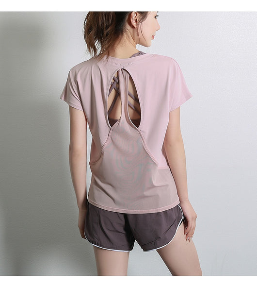 Playera Deportiva de Manga Corta Primavera Verano para Yoga y Fitness - Image 27