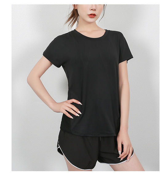 Playera Deportiva de Manga Corta Primavera Verano para Yoga y Fitness - Image 29