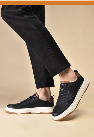 Tenis Blanco de Cuero Doble Capa para Hombre - Estilo Coreano Casual - Image 13