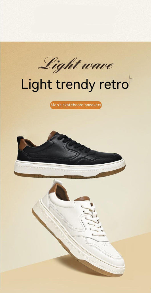 Tenis Blanco de Cuero Doble Capa para Hombre - Estilo Coreano Casual - Image 14