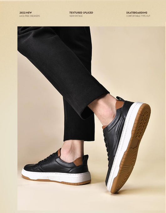 Tenis Blanco de Cuero Doble Capa para Hombre - Estilo Coreano Casual - Image 15
