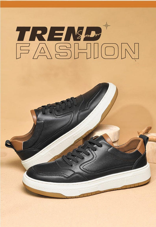 Tenis Blanco de Cuero Doble Capa para Hombre - Estilo Coreano Casual - Image 22