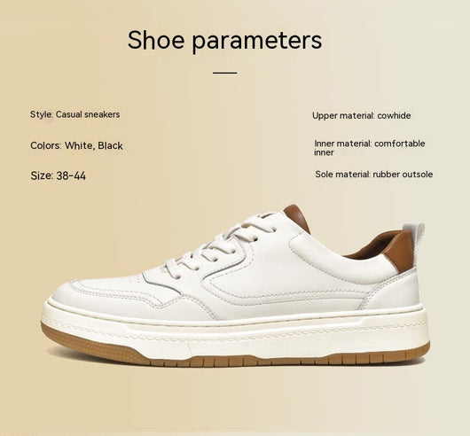 Tenis Blanco de Cuero Doble Capa para Hombre - Estilo Coreano Casual - Image 23