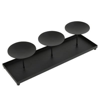 Candelabro de Tres Brazos Modular con Plato Grande para Velas de Pilar de 4 Pulgadas - Image 9