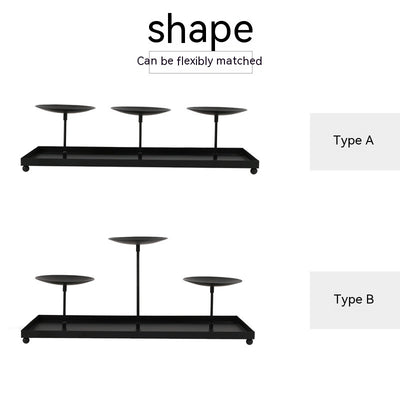 Candelabro de Tres Brazos Modular con Plato Grande para Velas de Pilar de 4 Pulgadas - Image 14