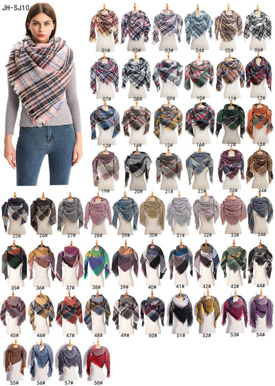 Chal Triangular Escocés para Otoño e Invierno - Amplio y Versátil - Image 90
