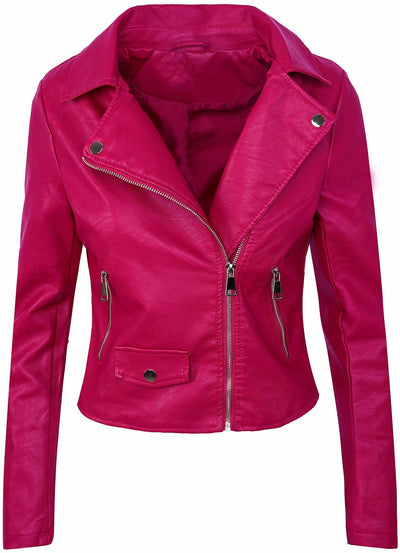 Chaqueta de Cuero PU Corta Ajustada con Cierre para Mujer - Abrigo Elegante Otoño Invierno - Image 12