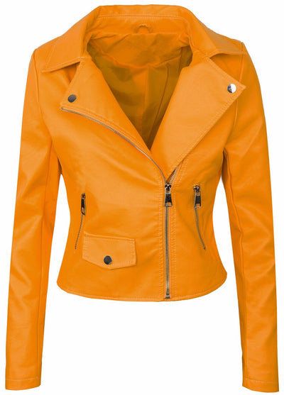 Chaqueta de Cuero PU Corta Ajustada con Cierre para Mujer - Abrigo Elegante Otoño Invierno - Image 14