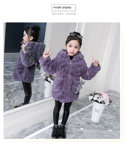 Abrigo Infantil Niña Invierno Estilo Coreano Piel Sintética Acolchado Cálido - Image 16