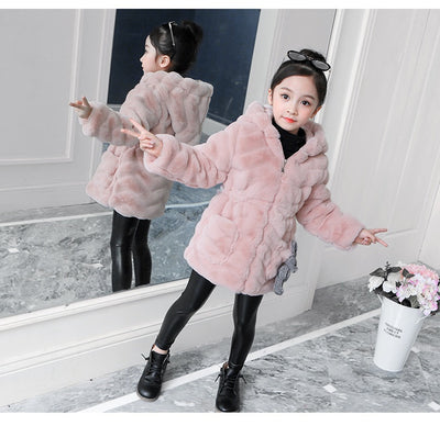 Abrigo Infantil Niña Invierno Estilo Coreano Piel Sintética Acolchado Cálido - Image 17