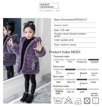 Abrigo Infantil Niña Invierno Estilo Coreano Piel Sintética Acolchado Cálido - Image 19