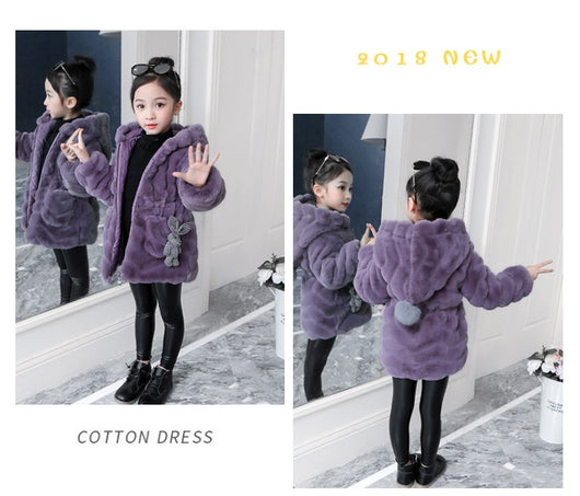 Abrigo Infantil Niña Invierno Estilo Coreano Piel Sintética Acolchado Cálido - Image 24