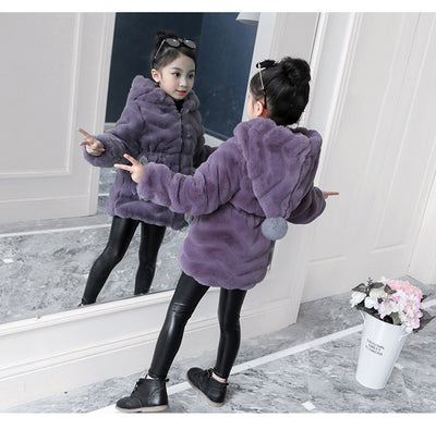 Abrigo Infantil Niña Invierno Estilo Coreano Piel Sintética Acolchado Cálido - Image 35