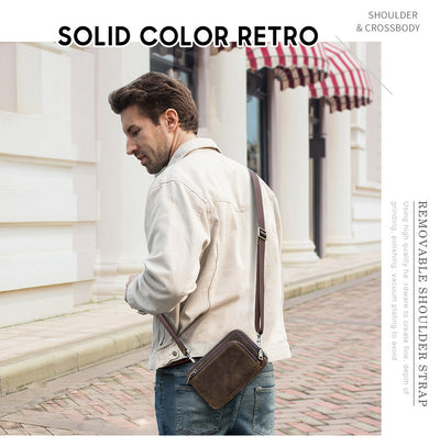 Bolsa Bandolera de Cuero Vintage para Hombre - Estilo Retro Casual - Image 26