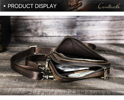 Bolsa Bandolera de Cuero Vintage para Hombre - Estilo Retro Casual - Image 31