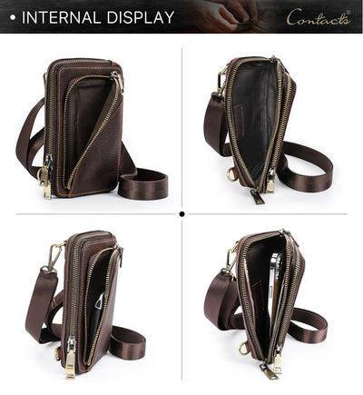 Bolsa Bandolera de Cuero Vintage para Hombre - Estilo Retro Casual - Image 35