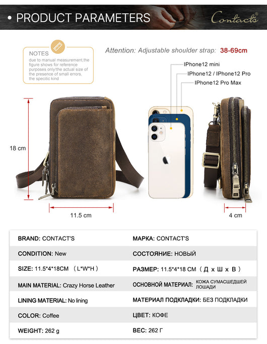 Bolsa Bandolera de Cuero Vintage para Hombre - Estilo Retro Casual - Image 37