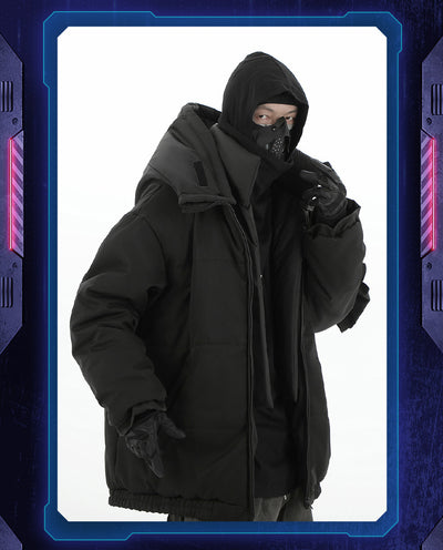 Chaqueta Abrigo Hombre Cuello Alto con Capucha Desmontable Algodón - Image 12