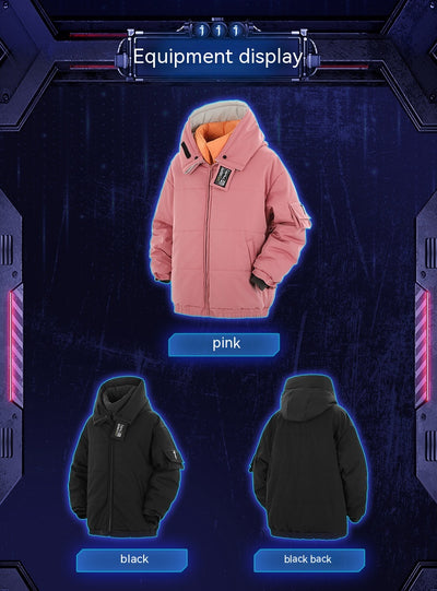 Chaqueta Abrigo Hombre Cuello Alto con Capucha Desmontable Algodón - Image 14