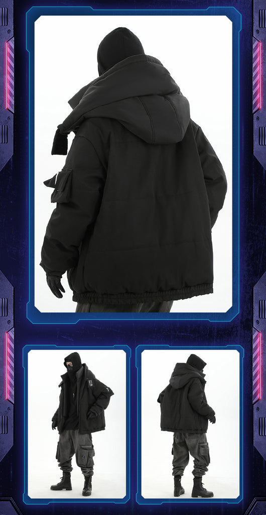 Chaqueta Abrigo Hombre Cuello Alto con Capucha Desmontable Algodón - Image 22