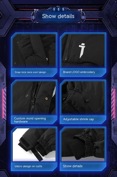 Chaqueta de Algodón con Capucha y Cuello Alto para Hombre - Invierno - Image 15