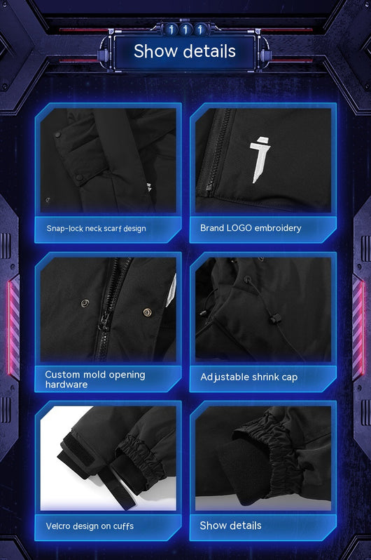 Chaqueta de Algodón con Capucha y Cuello Alto para Hombre - Invierno - Image 15