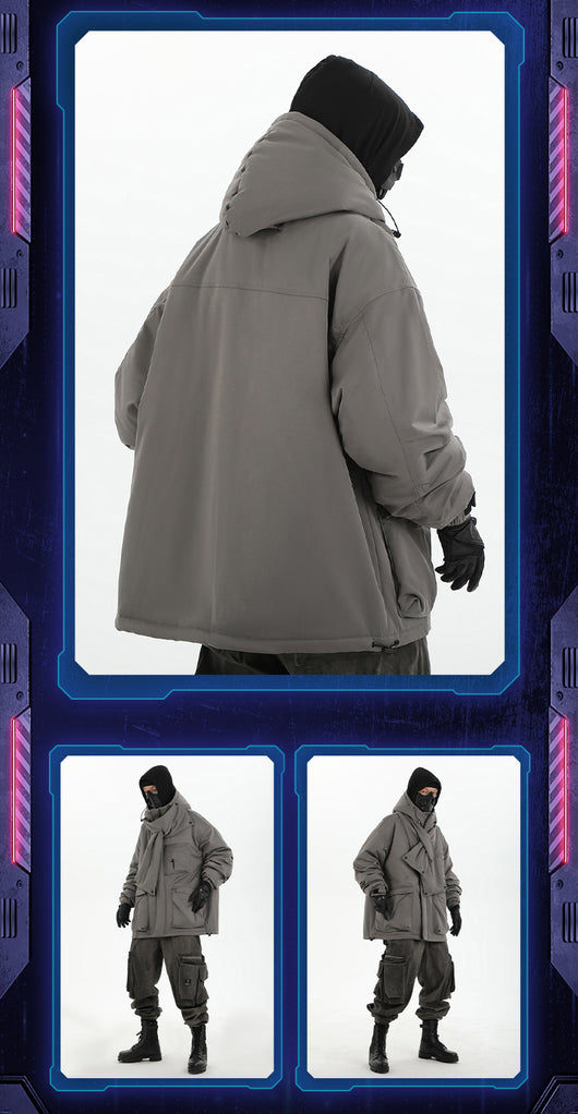 Chaqueta de Algodón con Capucha y Cuello Alto para Hombre - Invierno - Image 26