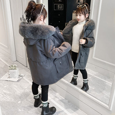 Abrigo Acolchado Cálido con Capucha para Niñas - Forro Polar Interior - Image 16