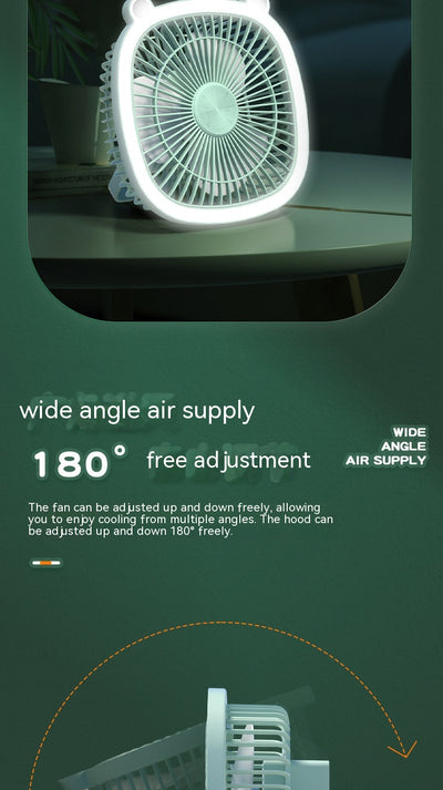 Ventilador Portátil Recargable con Luz Nocturna - Diseño Infantil para Escritorio y Cabecera - Image 29