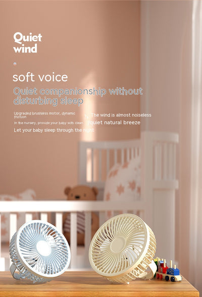 Ventilador Portátil Recargable con Luz Nocturna - Diseño Infantil para Escritorio y Cabecera - Image 37
