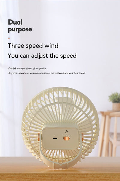 Ventilador Portátil Recargable con Luz Nocturna - Diseño Infantil para Escritorio y Cabecera - Image 38