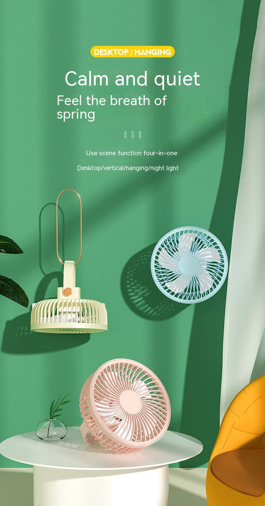 Ventilador Portátil Recargable con Luz Nocturna - Diseño Infantil para Escritorio y Cabecera - Image 47