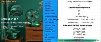 Ventilador Portátil Recargable con Luz Nocturna - Diseño Infantil para Escritorio y Cabecera - Image 52