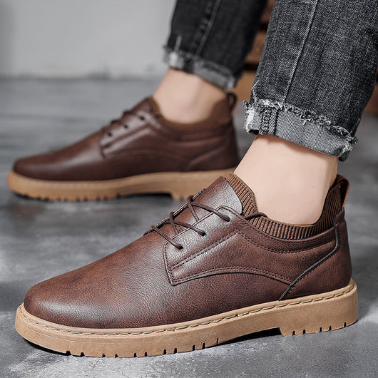 Zapatos de Trabajo Cuero Británico Otoño Invierno para Hombre - Image 7