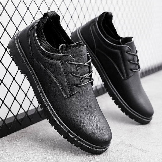 Zapatos de Trabajo Cuero Británico Otoño Invierno para Hombre - Image 9