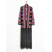 Cardigan Tejido a Mano con Flecos y Diseño Asimétrico Multicolor - Image 21