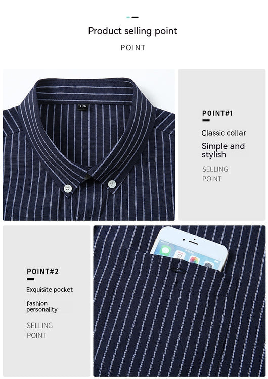 Camisa Casual Holgada de Algodón para Hombre Talla Grande - Image 9