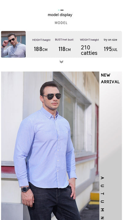 Camisa Casual Holgada de Algodón para Hombre Talla Grande - Image 11