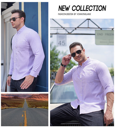Camisa Casual Holgada de Algodón para Hombre Talla Grande - Image 13