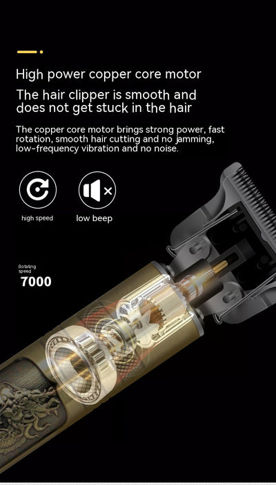 Cortadora de Cabello Profesional Retro con Grabado - Máquina de Afeitar Eléctrica de Precisión - Image 40