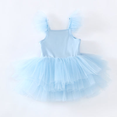 Falda de Gimnasia Azul Cielo para Niñas - Malla Transpirable Hoja Danzante - Image 9