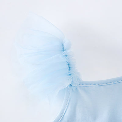 Falda de Gimnasia Azul Cielo para Niñas - Malla Transpirable Hoja Danzante - Image 10