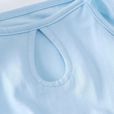Falda de Gimnasia Azul Cielo para Niñas - Malla Transpirable Hoja Danzante - Image 12